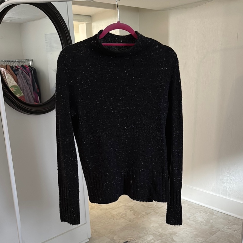 Madewell Black Speckled Turtleneck Sweater